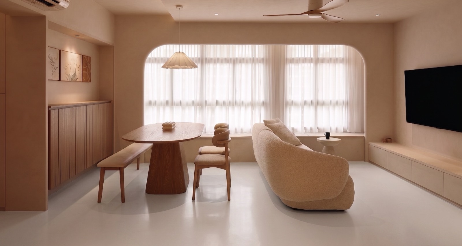 A living room laid with Hana vinyl flooring