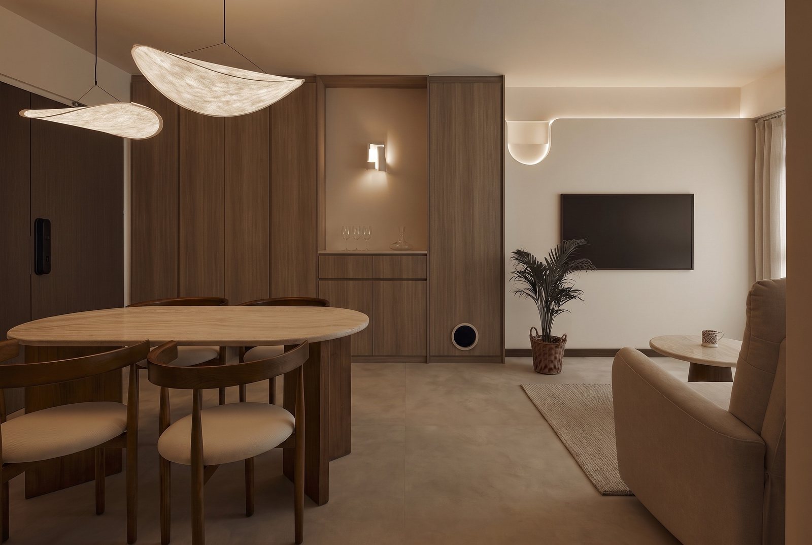 Clay Micro Cement vinyl flooring laid in a Singapore room