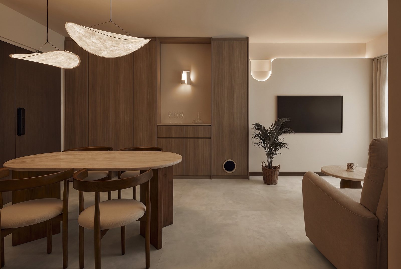 Dune Micro Cement vinyl flooring laid in a Singapore room