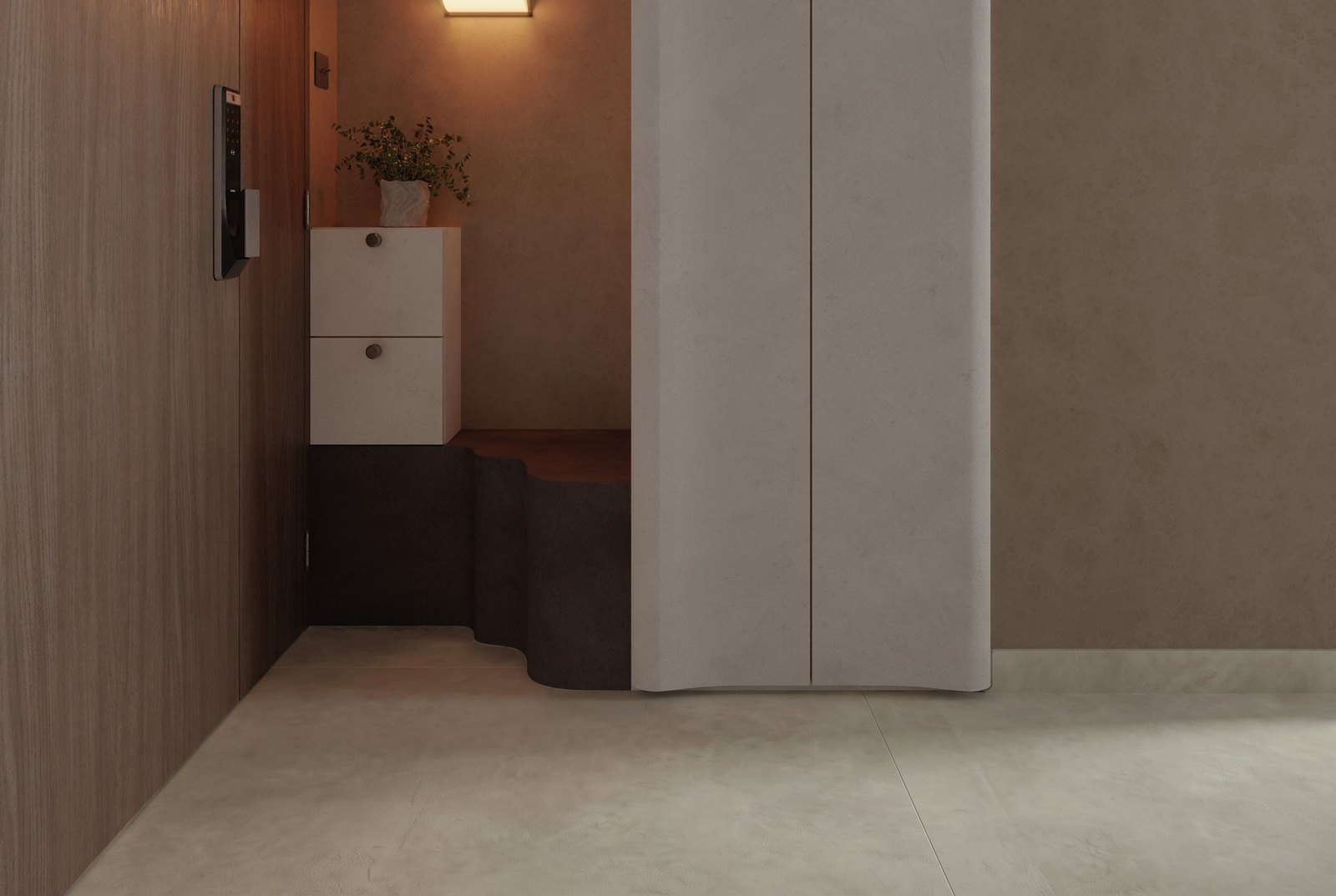 Hana Dune micro-cement vinyl flooring — seamless and 100% waterproof